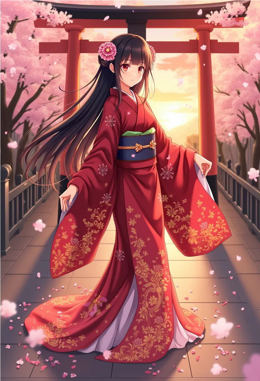 Explore ai Traditional Kimono Anime Girl Prompt