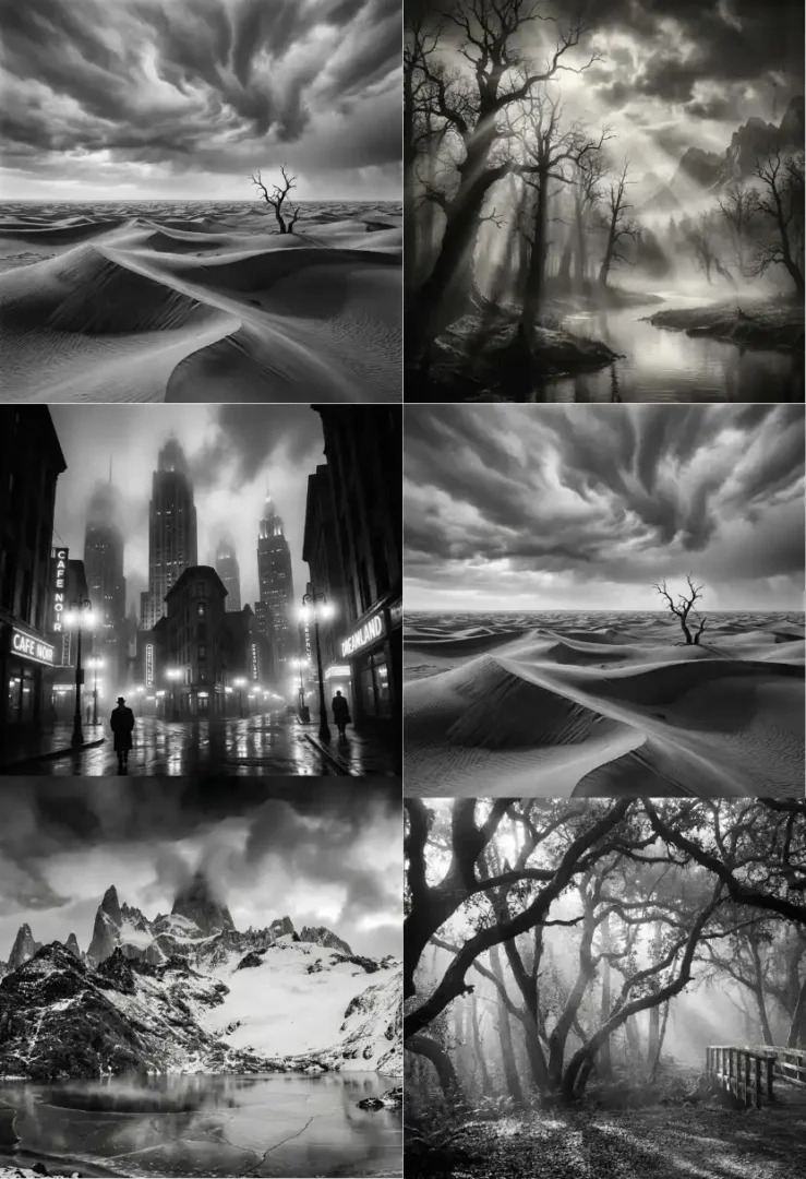 Black and White Wallpaper AI Prompts