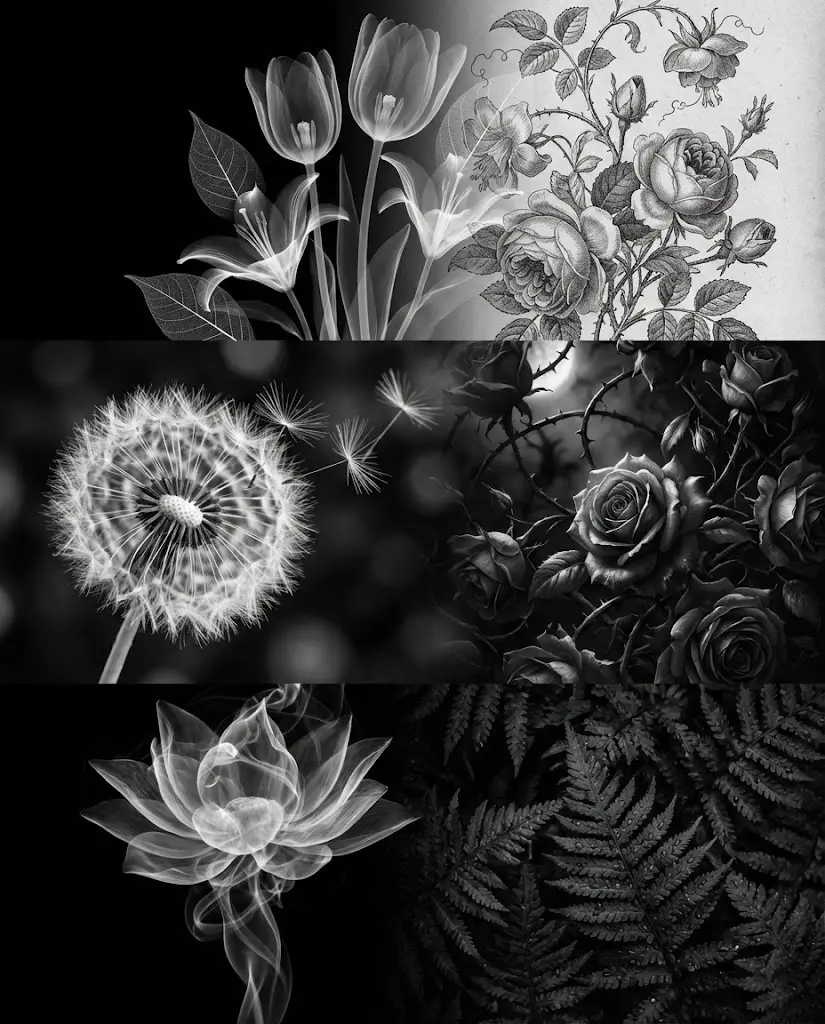 Black and White Floral Wallpaper | portraymedia