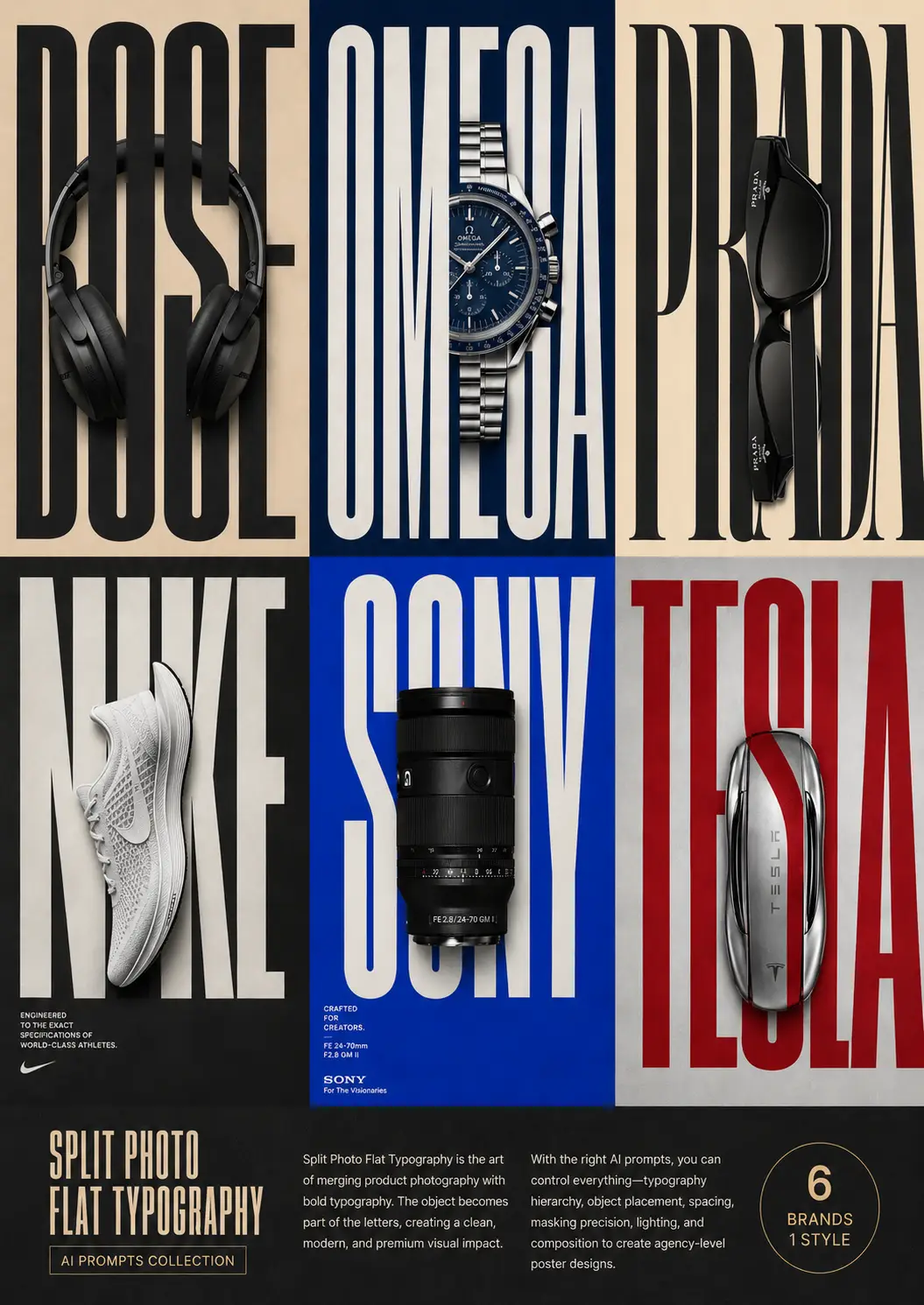 Split Photo Flat Typography | portraymedia